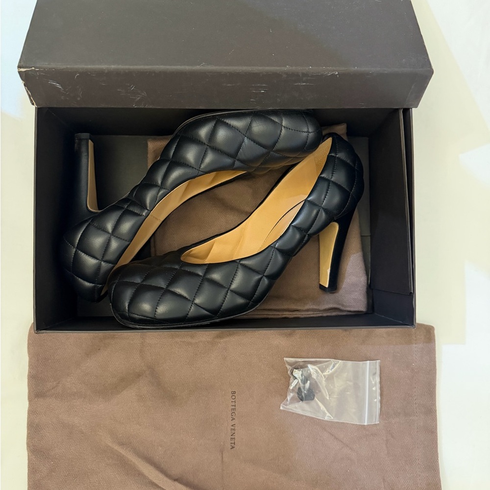 Bottega Veneta Black Quilted Heels